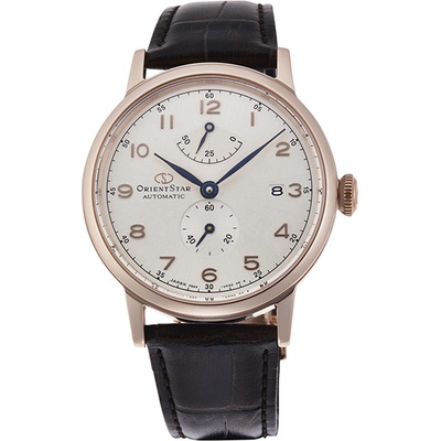Orient Star RE-AW0003S Мъжки часовник - Автоматичен, Сив Циферблат, 39мм, Резерв 50ч, 50м Водоуст. , Кожена Каишка, Прозрачен Гръб