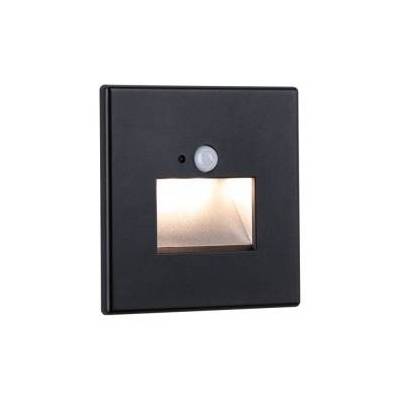 EDGE LED aerial luminaire motion and dusk sensor square 1x1.2W 120lm 2700K 230V black matte /plastic