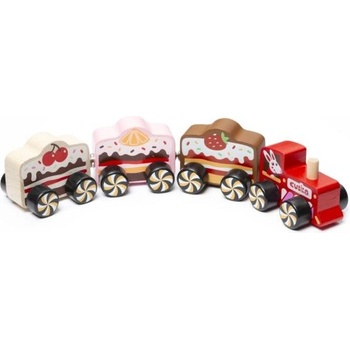 Cubika 15382 Влак "Cakes" - дървен влак с магнити 4 части