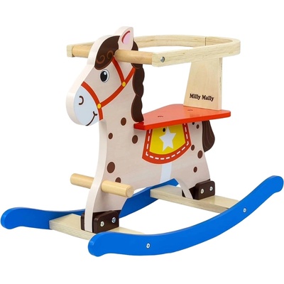 Milly Mally Дървено конче люлка Milly Mally - Lucky 12, синьо (5901761126112)