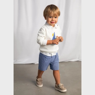 Mayoral Бермуди лен suiting Небесносин цвят за бебе момче Mayoral