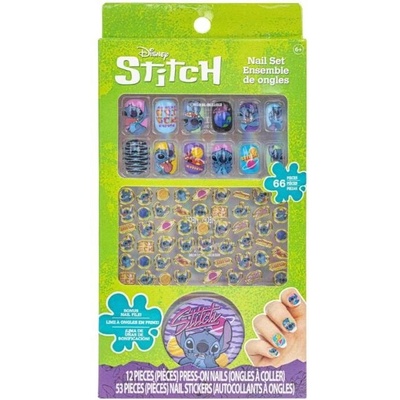 Disney Детски комплект за маникюр Disney - Stitch, с лепящи нокти и стикери