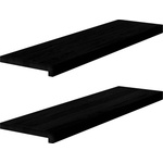 vidaXL Прозоречни первази, 2 бр, кафяво-черни, 90x25x2 см, дъб масив (4009183)