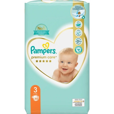 Pampers Premium Care Размер 3, 60бр. 6-10 кг