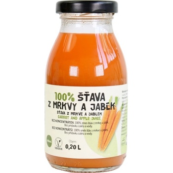Zdravo Organic Šťáva mrkev- jablko 100% 200 ml