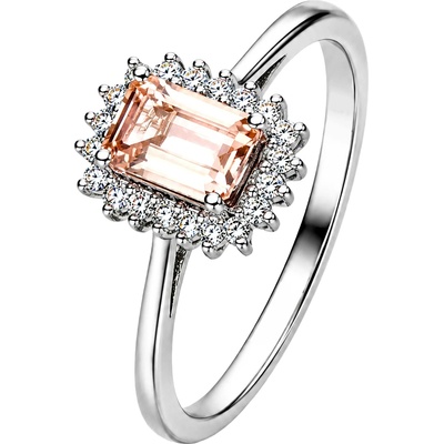 Zlaton Prsten bílé zlato s morganitem a diamanty N07042602502