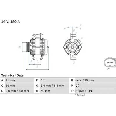 BOSCH Alternátor BO 0986048450
