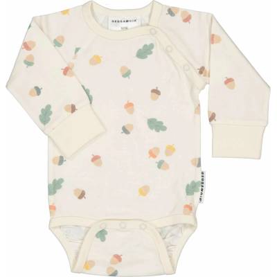 Detské bambusové body s dlhým rukávom Geggamoja Beige Acorn