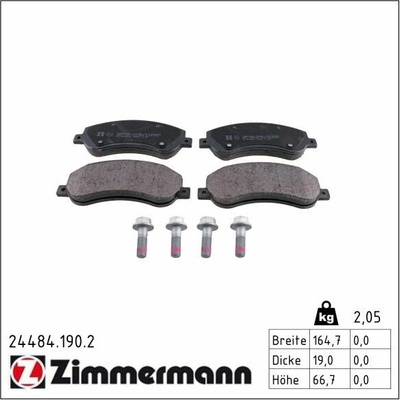 Sada brzdových platničiek kotúčovej brzdy ZIMMERMANN 24484.190.2