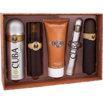 Cuba Gold EDT 100 ml + voda po holení 100 ml + sprchový gél 200 ml + dezodorant 200 ml + EDT 35 ml darčeková sada
