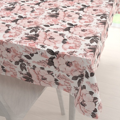 Biante bavlna obdĺžnikový obrus Sandra SA-549 Ružové ruže a puky na bielom 120x140 cm