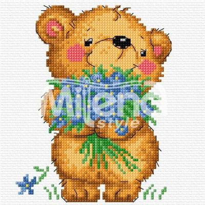 Milena Style Меченце с незабравки - гоблен със схема