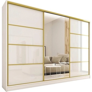 Nejlevnější nábytek Dazio 280 so zrkadlom biely lesk