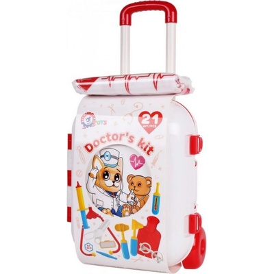 Teddies Sada doktor/lékař plast v plastovém kufříku na kolečkách