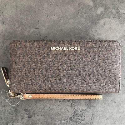 Michael Kors large peňaženka s monogramom hnedá