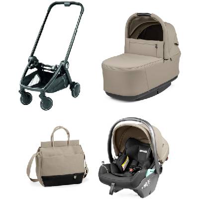 Бебешка количка 3 в 1 Peg-Perego - City Loop Lounge, Vanilla Blend (28100+20374+24041+25005)