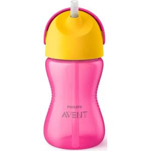 Philips Неразливаща чаша със сламка Philips Avent - 300 ml, за момиче (SCF798/02)