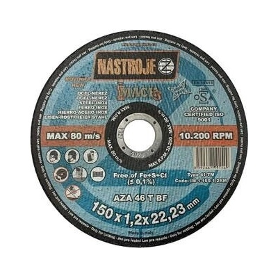 Nástroje CZ Kotouč řezný 150 x 1,2 x 22 mm IM-1-150-1,2RM
