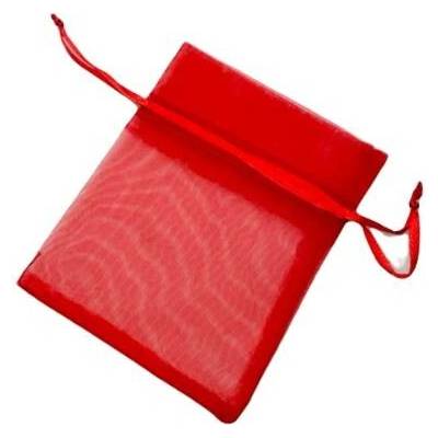 Dárkový pytlík 9x11 cm organza 26 červená, 10 ks