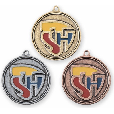Medaile s logem SH ČMS barevná 45 mm zlatá
