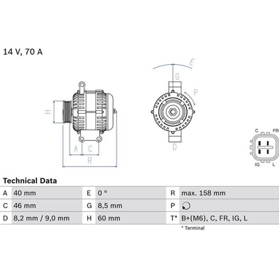 BOSCH 0 986 082 800 generátor (0986082800)