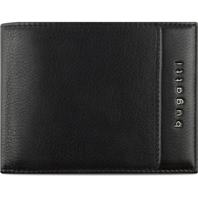 Bugatti pánská kožená RFID Nome Horizontal Wallet With Flap & Zip 49160901 černá