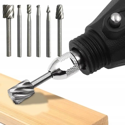 STOPKOVÉ FRÉZY HSS PRE MINI BRÚSKY 3,2MM 6 KUSOV RAŠPLE NA DREVO