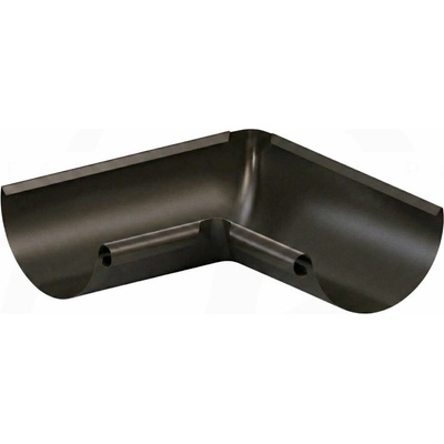 Krop Roh/kút polkruhového žľabu 90° oceľový vnútorný 280 mm systém 130 RAL 8019 Orieškovo hnedá