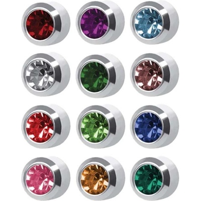 STUDEX Náušnice pro piercing sada 12 párů M213W barevné sterilní velikost S