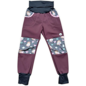 Vyrobeniny Dětské softshellové kalhoty s fleecem Víly