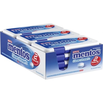 Mentos CleanBreath Peppermint Картонена кутия 12 x 21 g