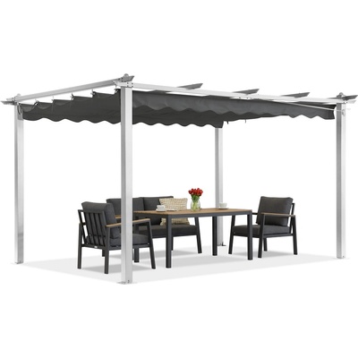 Garden Point Барбадос пергола за тераса 3х4 м Garden Point бяло-антрацит (ROGAP1341)