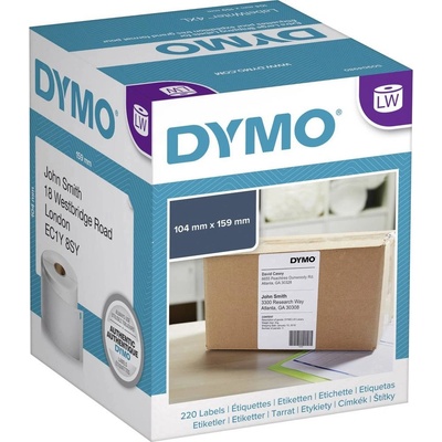 DYMO etikety v roli S0904980 S0904980 159 x 104 mm papier biela 220 ks trvalé prepravné štítky; S0904980