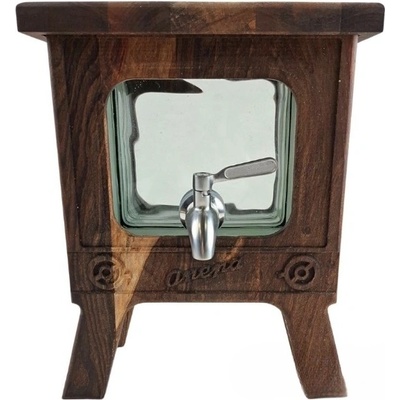 Дървен диспенсър за алкохол с ретро дизайн (7090)