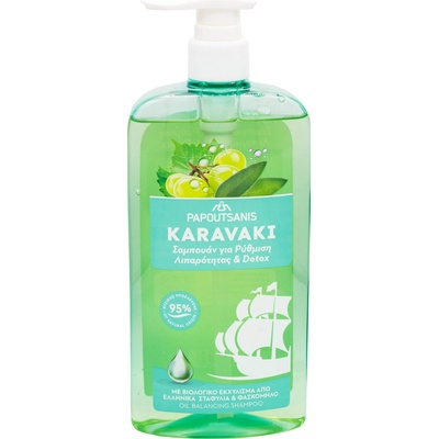 Papoutsanis Karavaki Šampón na vlasy Hrozno a Šalvia 600 ml