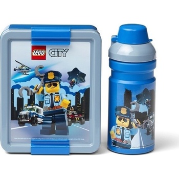 LEGO® svačinový set City modrý box + láhev