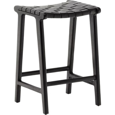 Kave Home Calixta 67 cm černá kožená