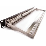FORMRACK 19 " patch panel FTP Cat. 6A, 24xRJ45-s (KEJ-CEA-S-10G), 1U, black (KEP-CEA-S-10G)