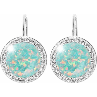 JSB Bijoux Opály s křišťálovými kameny Swarovski Pastel Mint Green 92400025mint (Ag925/1000, 2,1 g)