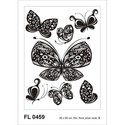 AG Design F 459 Samolepka na zeď černí motýli rozměry 65 x 85 cm