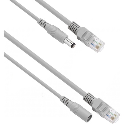 DeTech Кабел DeTech, CCTV, RJ45+DC, 5.0m, Gray - 18375 (DE-18375)