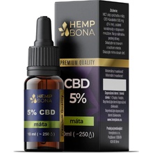 HempBona CBD olej 5% MÄTA Full spectrum 10 ml