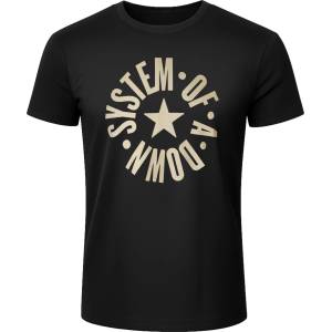 HYBRIS мъжка тениска System Of A Down - Circle Star Logo - Black - HYBRIS - WMX-1-SOAD007-BK
