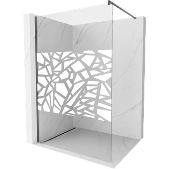 Mexen Kioto преграда за душ тип Walk-in 110 x 200 cm, бял мотив 8 mm, матиран gun gray - 800-110-101-66-85 (800-110-101-66-85)