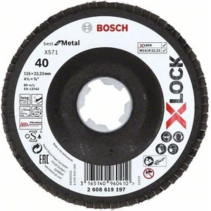 Bosch X-LOCK Ламелен шлифовъчен диск BfM Ø 115 мм, G 40, X571, 2608619197 (2608619197)
