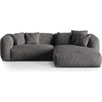 Micadoni Сив кадифен модулен ъглов диван (десен ъгъл) Martina - Micadoni (MIC_RC_S_120_F1_MARTINA6)