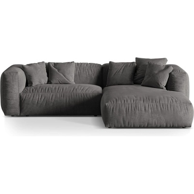 Micadoni Сив кадифен модулен ъглов диван (десен ъгъл) Martina - Micadoni (MIC_RC_S_120_F1_MARTINA6)