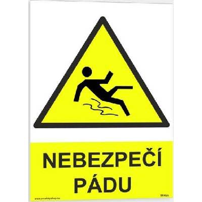 Traiva s.r.o Nebezpečí pádu Verze: Samolepka 148 x 210 mm (A5) tl. 0.1 mm - Kód: 08009