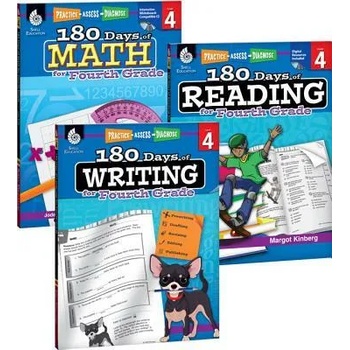 Image 1 of 180 Days of Reading, Writing and Math for Fourth Grade 3-Book Set | Teacher Created Materials, Jodene Smith, Kristin Kemp