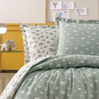 Yataş Bedding Renforcé dětské povlečení Poovey s prostěradlem světle zelené 160 x 220 cm